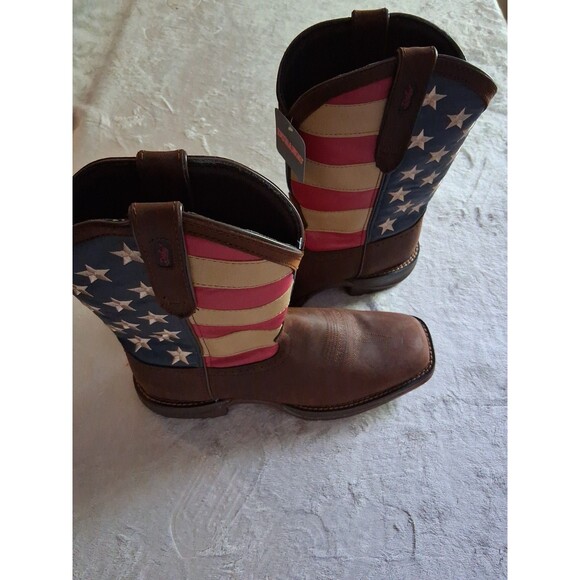 Durango Rebel Patriotic Men Size 11 Pull-On Brown Western Flag Boots